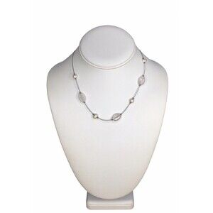 Retired Silpada Necklace Minimalist Aurelia Crystal Quartz Pearl Silver SS